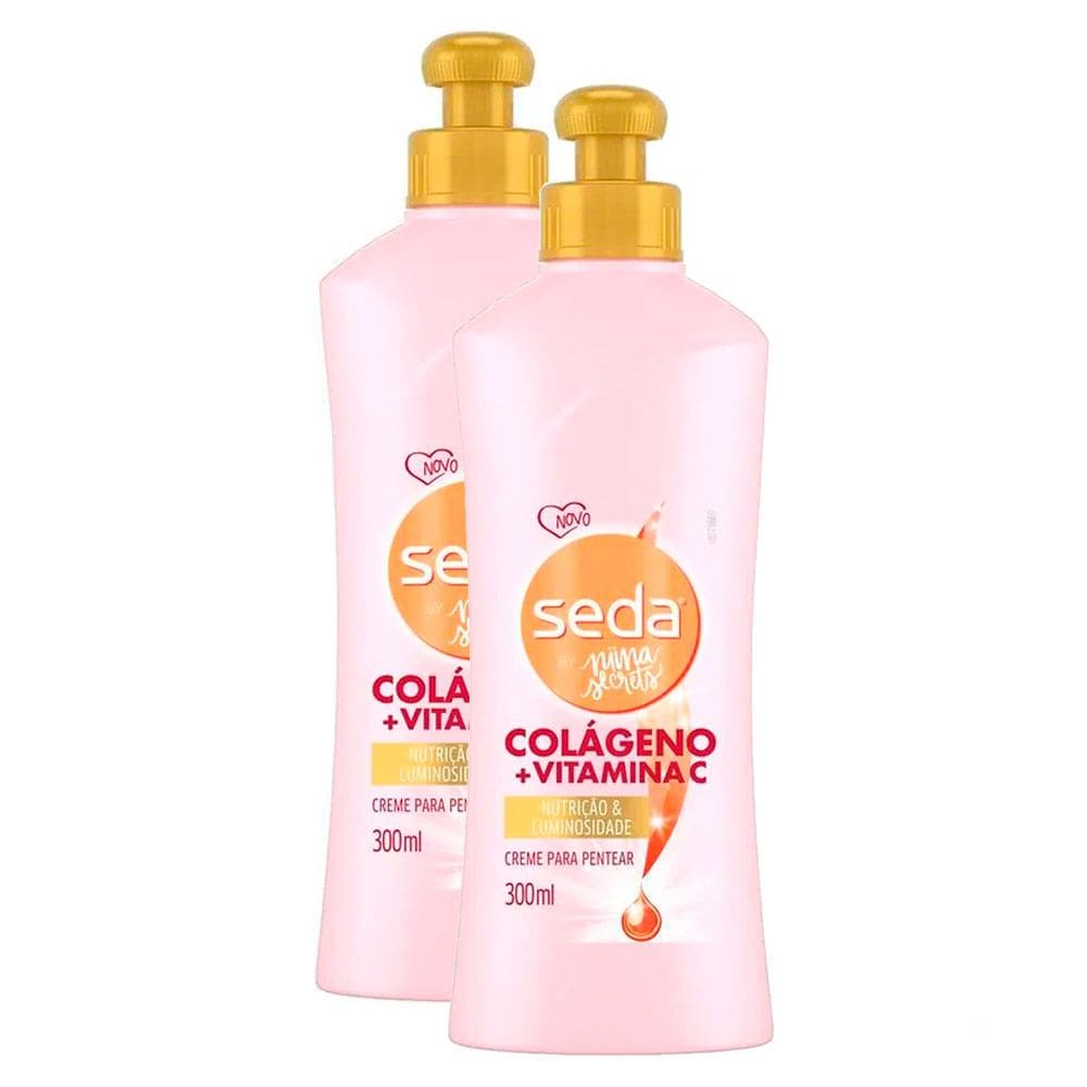 Kit 2 Creme de Pentear Seda by Niina Secrets Colágeno + Vitamina C 300ml