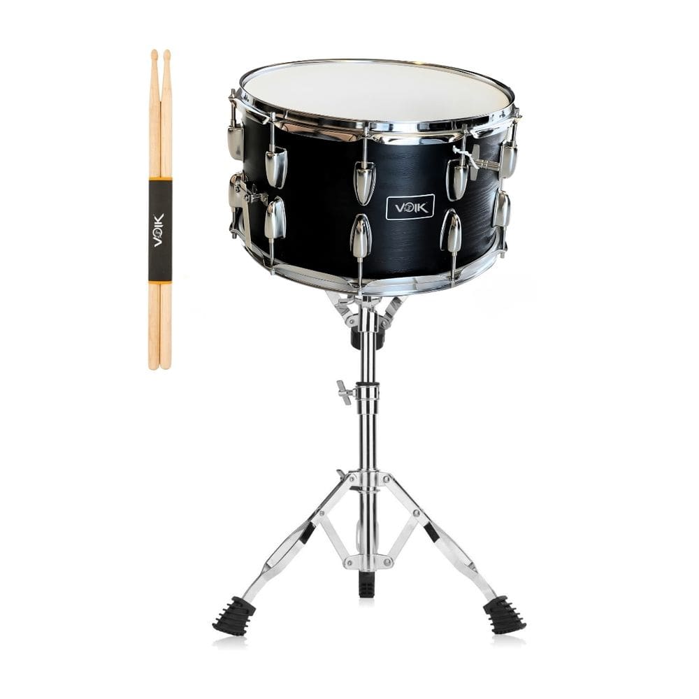 Caixa Bateria 14x8 CB14 All Nigth Com Suporte + Baqueta Voik
