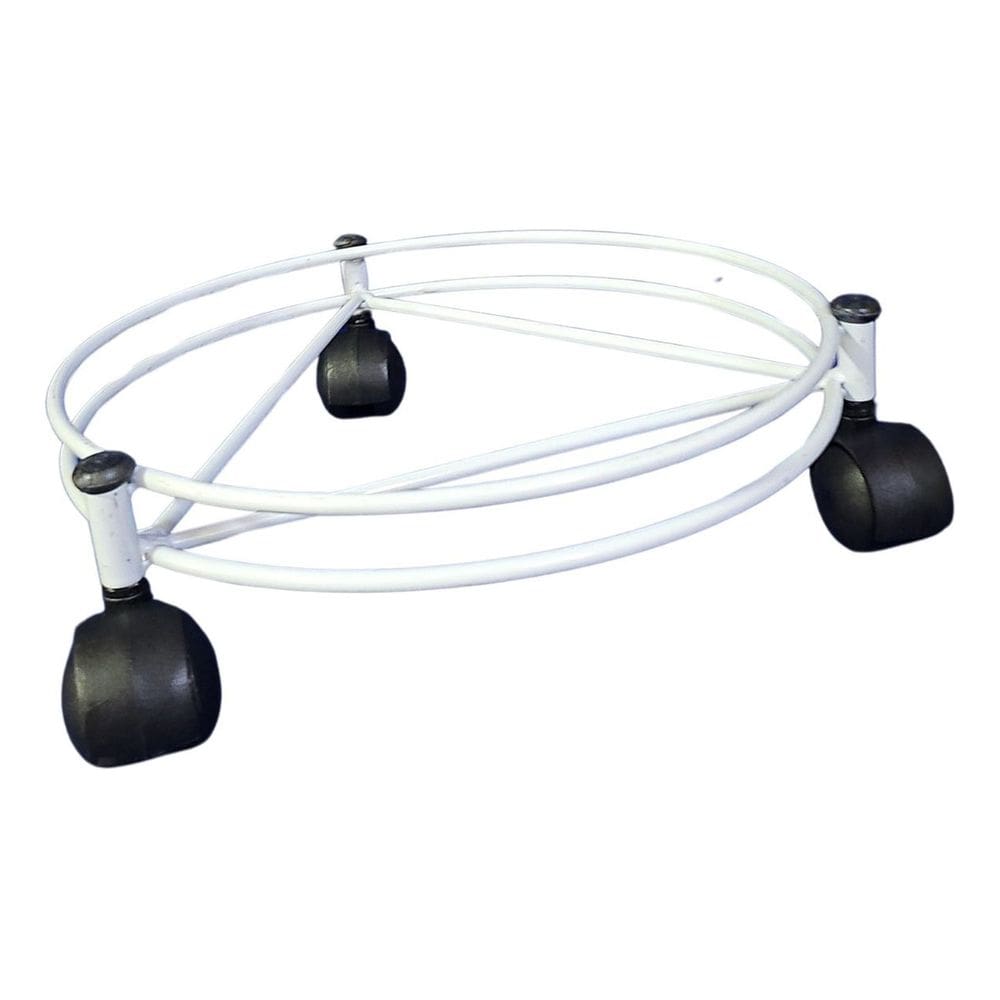 Suporte para Botijão ou Vaso com 3 Rodinhas Reforçado Branco 45kg - NV500P