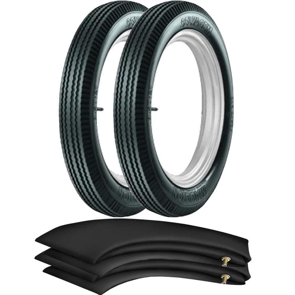 Kit  2 Pneus Carroça Charrete 450-21 4 Lonas Selvagem Maggion + Camaras