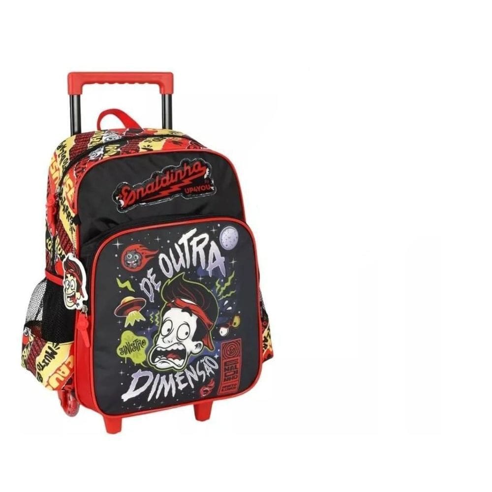 Mochila Escolar Enaldinho Outra Dimensão Rodinhas Tam G