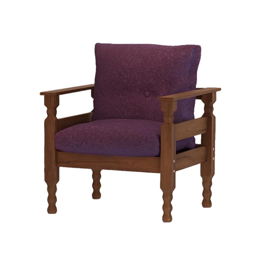 Poltrona Madeira Maciça Liz Multimóveis CR7003 Lilás