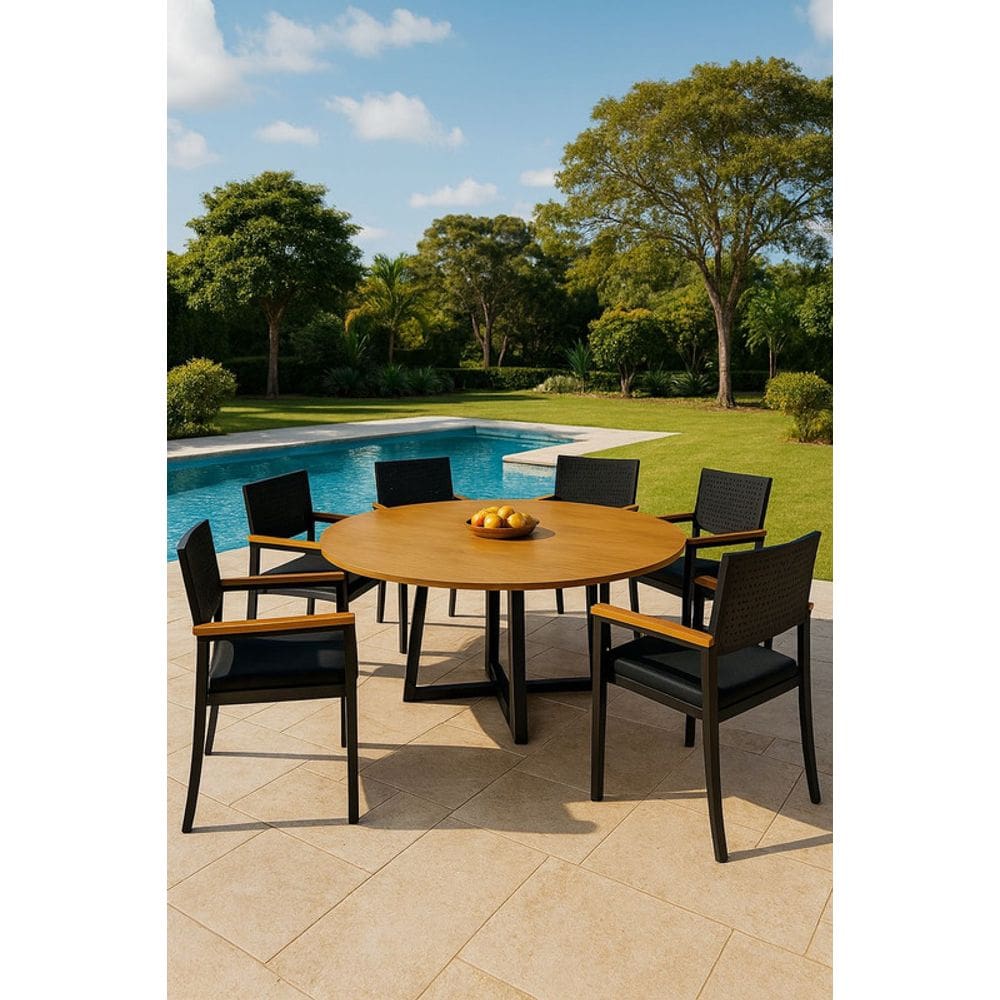 Conjunto Náutico de Área Gourmet 6 Cadeiras  1,50m - Solara