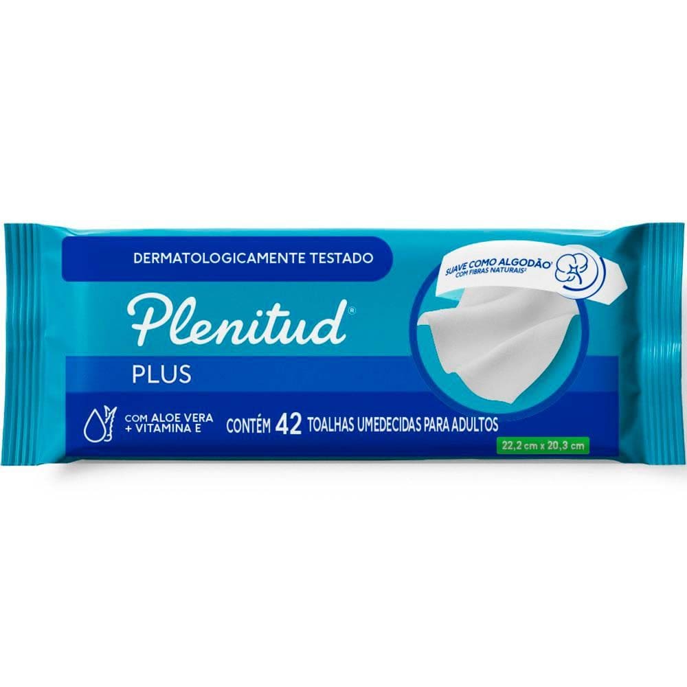 Toalha Umedecida Plenitud com 42 Unidades