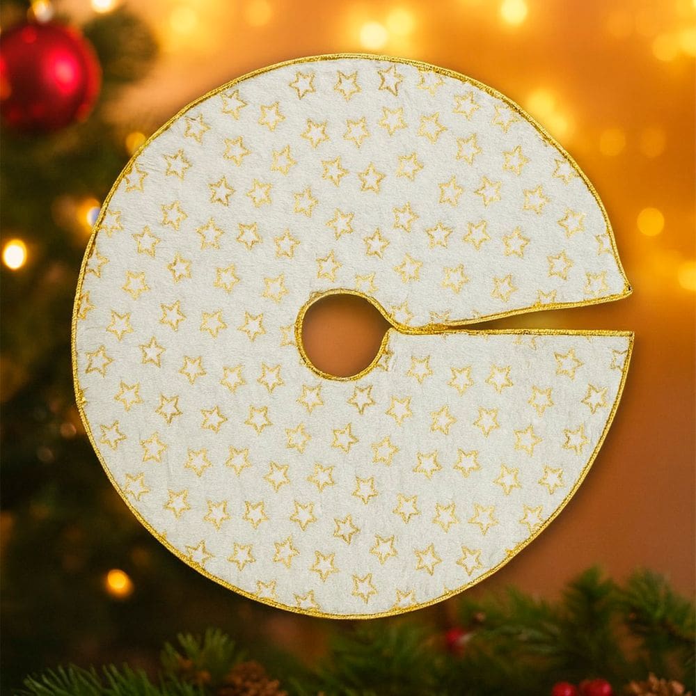 Saia Tapete Pelúcido Base Enfeite Para Árvore De Natal 60cm