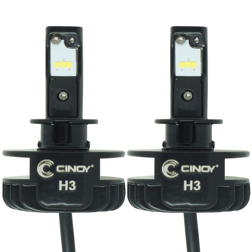 Kit Par Lâmpada Super Ultra Led Plus Automotiva H3 12000 Lumens 6500K Cinoy YN-LSLH3P