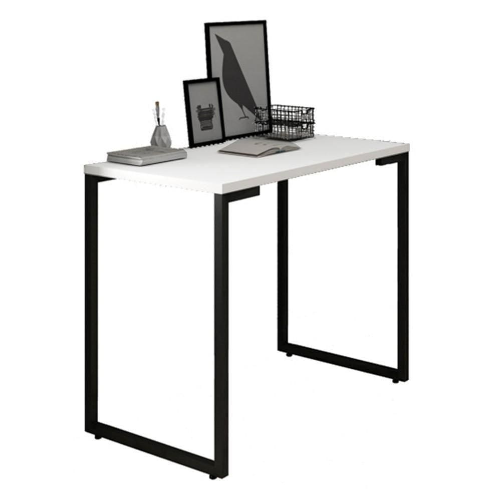 Mesa Escritório Estilo Industrial Porto 90cm Z34 Branco - Mpozenato