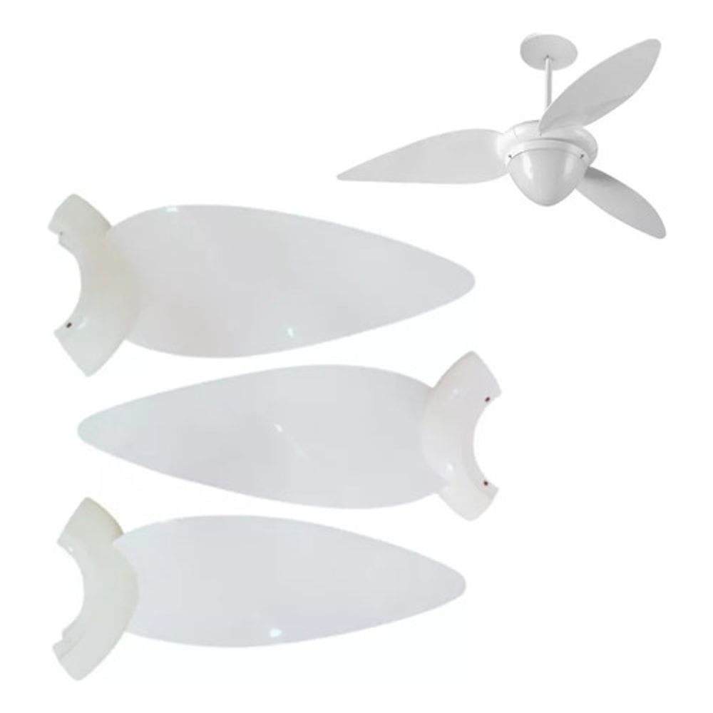 Jogo Hélice C/ 3 Pás Para Ventilador Teto Aliseu Tradicional