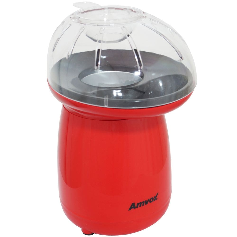Pipoqueira Elétrica Sem Óleo Ar Quente 110V Natural 1200W Derrete Manteiga Vermelha Amvox APC 027