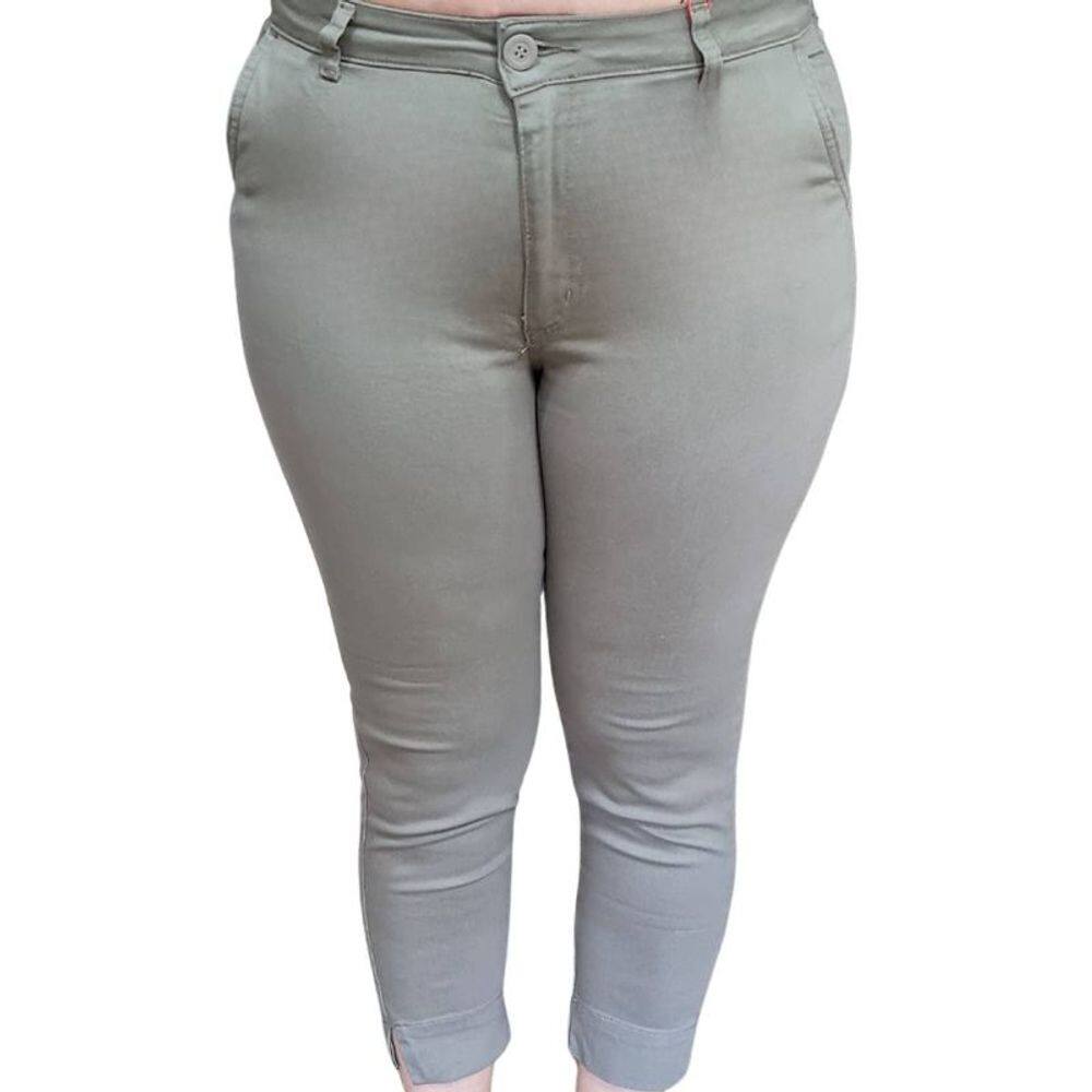 Calça Feminina Cigarrete Semi Social Caqui Premium