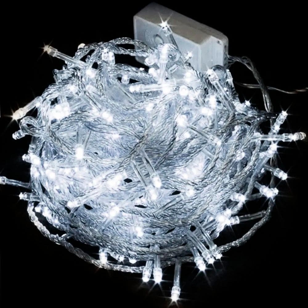 Pisca de Led Cordão de Luzes Fio de Luz de Natal Decoração Enfeite Ano Novo Reveillon Festa Noite Natalina