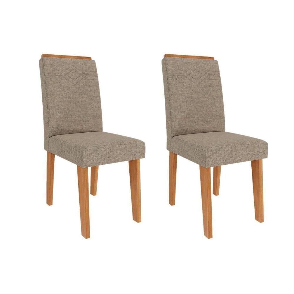 Cadeira De Cozinha Taís Kit 2 Un Cinamomo-linho Bege - Cimol