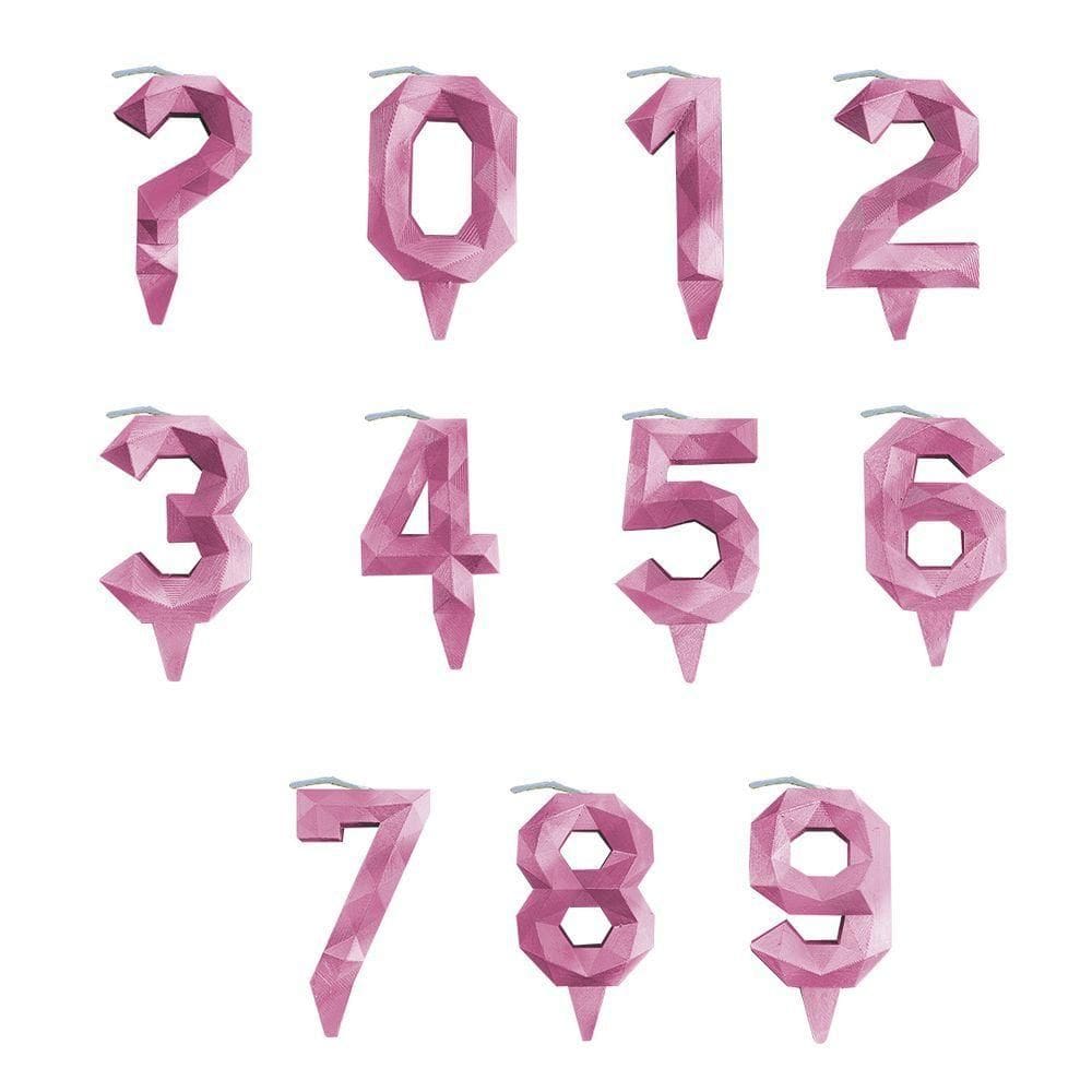 Vela De Aniversário Diamante Rosa Modelo 4