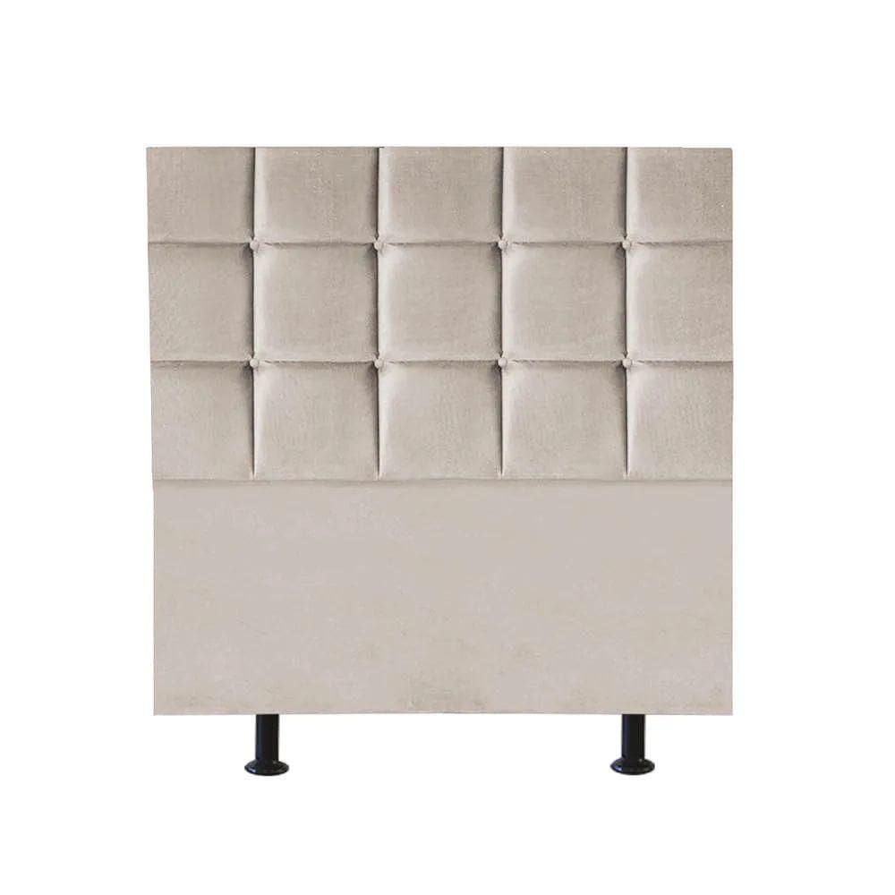 Cabeceira Estofada Cama Box Solteiro 100cm Espanha Suede Bege- Mabe Magazine