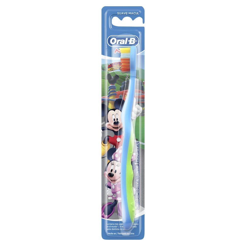 Escova Dental Infantil Oral-B Kids Mickey Macia Cores e Personagens com 1 Unidade