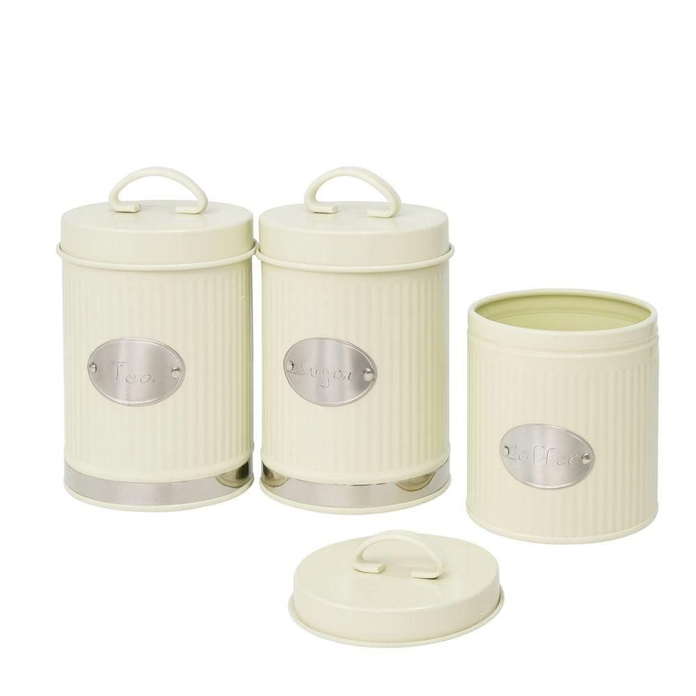 Conjunto de Potes Mantimentos 3 Peças Off White - Quanhe