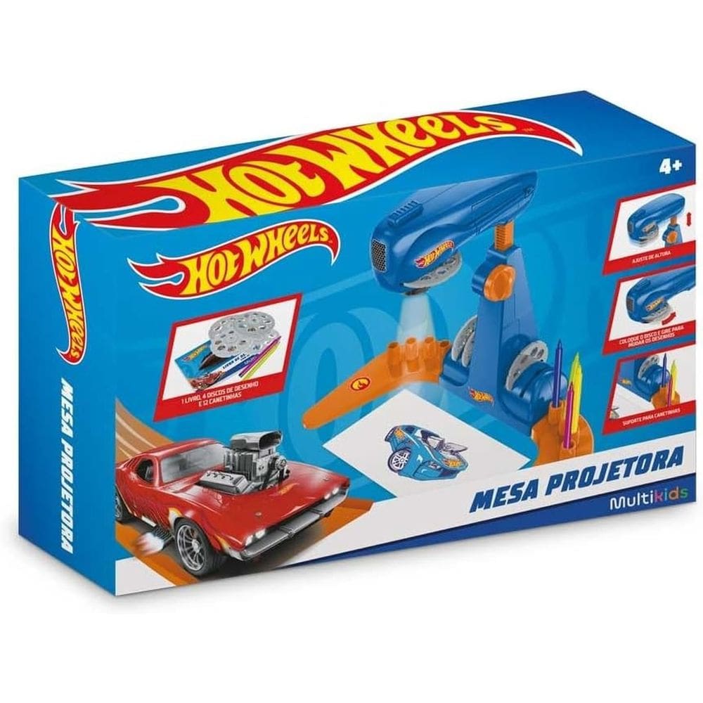 Mesa Projetora Hot Wheels com 24 Desenhos Multikids - BR2087