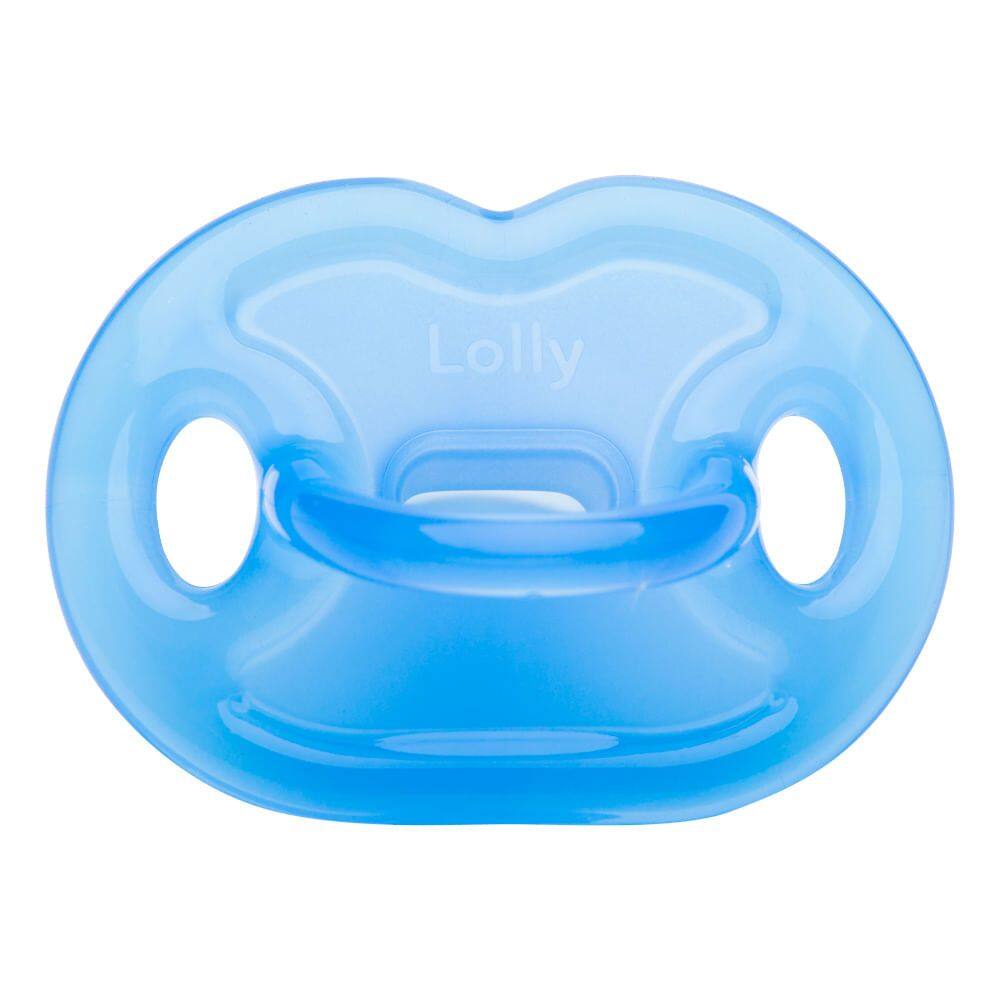 Chupeta Lolly 100% Silicone Tamanho 2 +6 Meses Azul com 1 Unidade