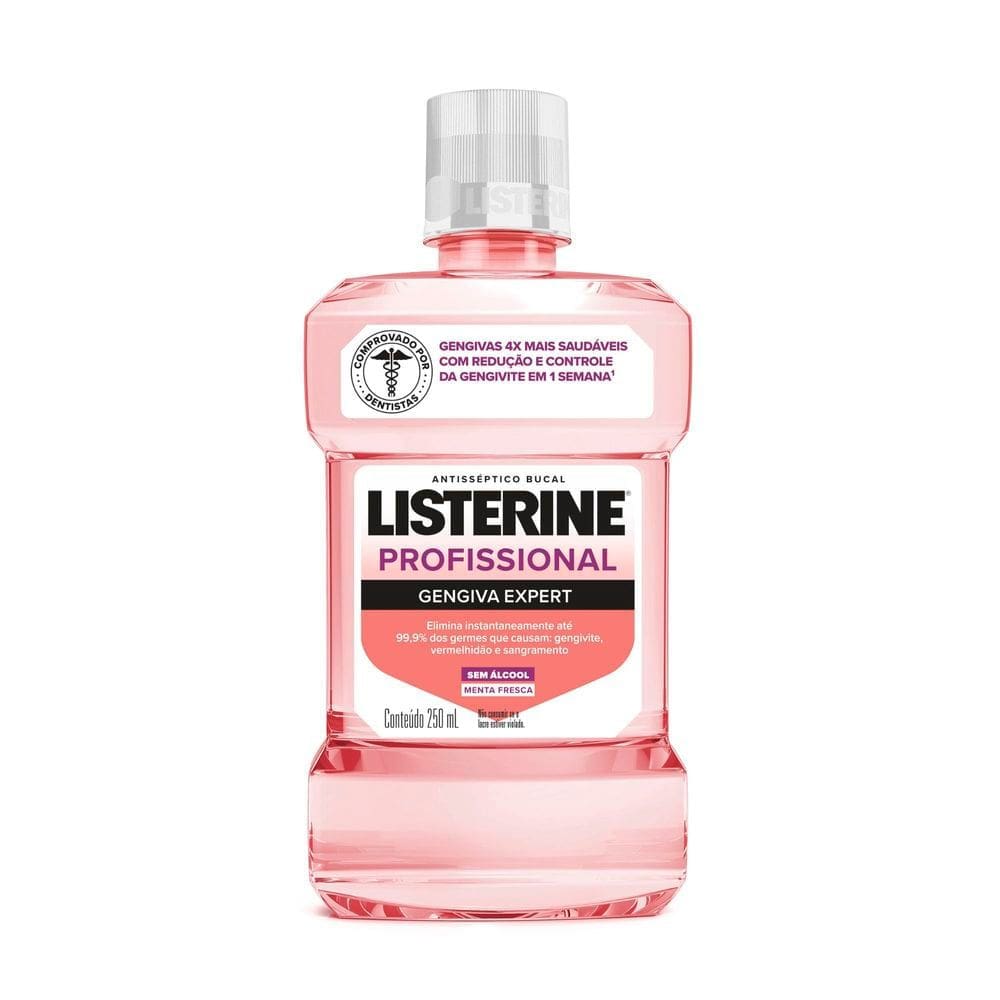 Antisséptico Bucal Listerine Profissional Gengiva Expert Sabor Menta Fresca Sem Álcool 250ml