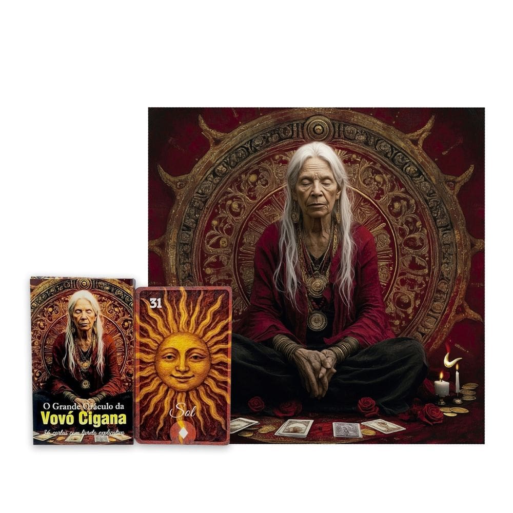 Kit O Grande Oráculo da Vovó Cigana e Toalha Leitura de Tarô