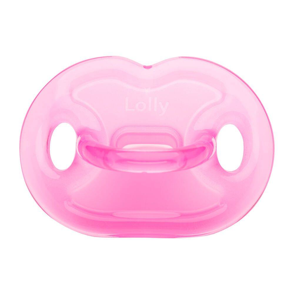 Chupeta Lolly 100% Silicone Tamanho 2 +6 Meses Rosa com 1 Unidade