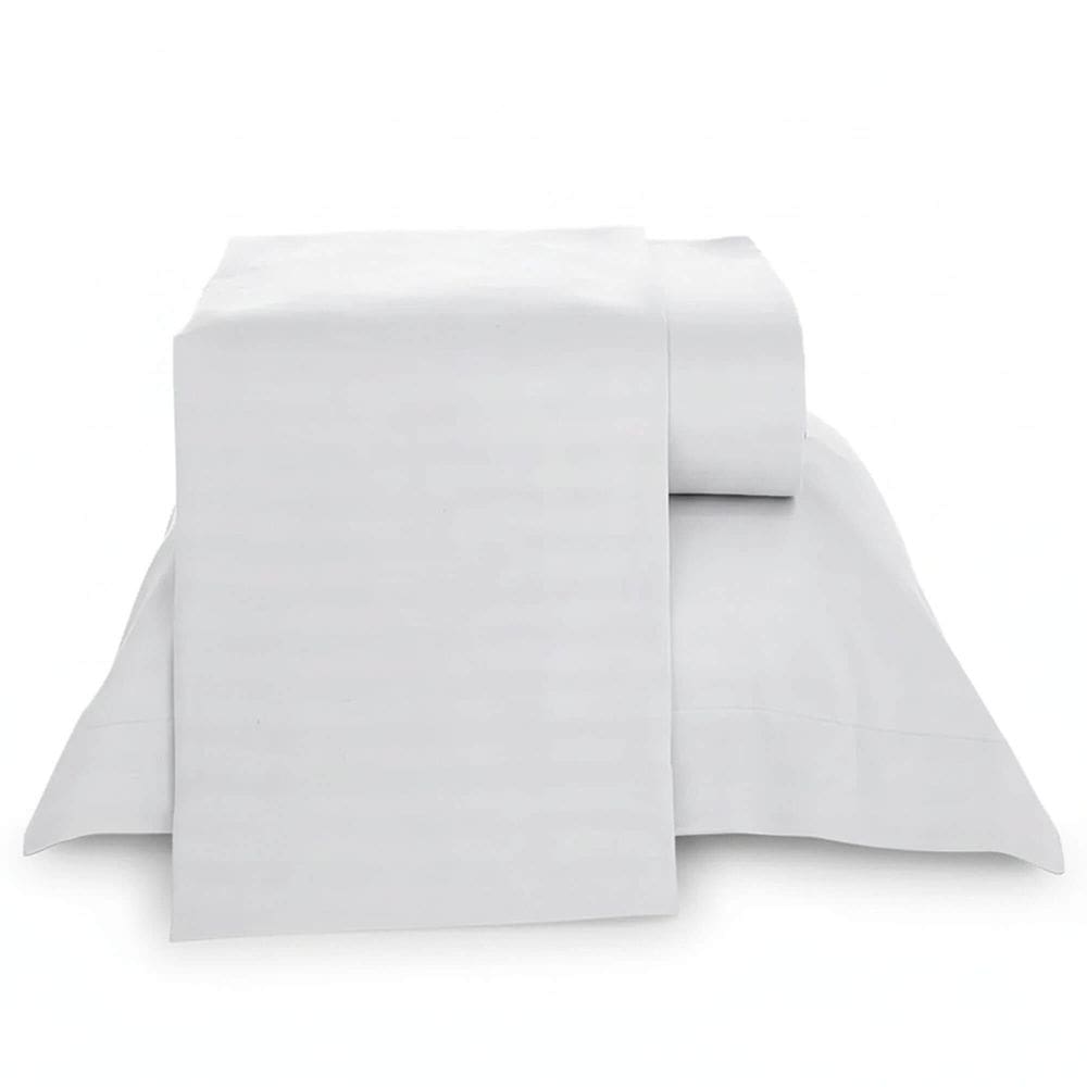 Jogo de Cama Casal Lepin Enxovais Stripe Branco 4 Pçs