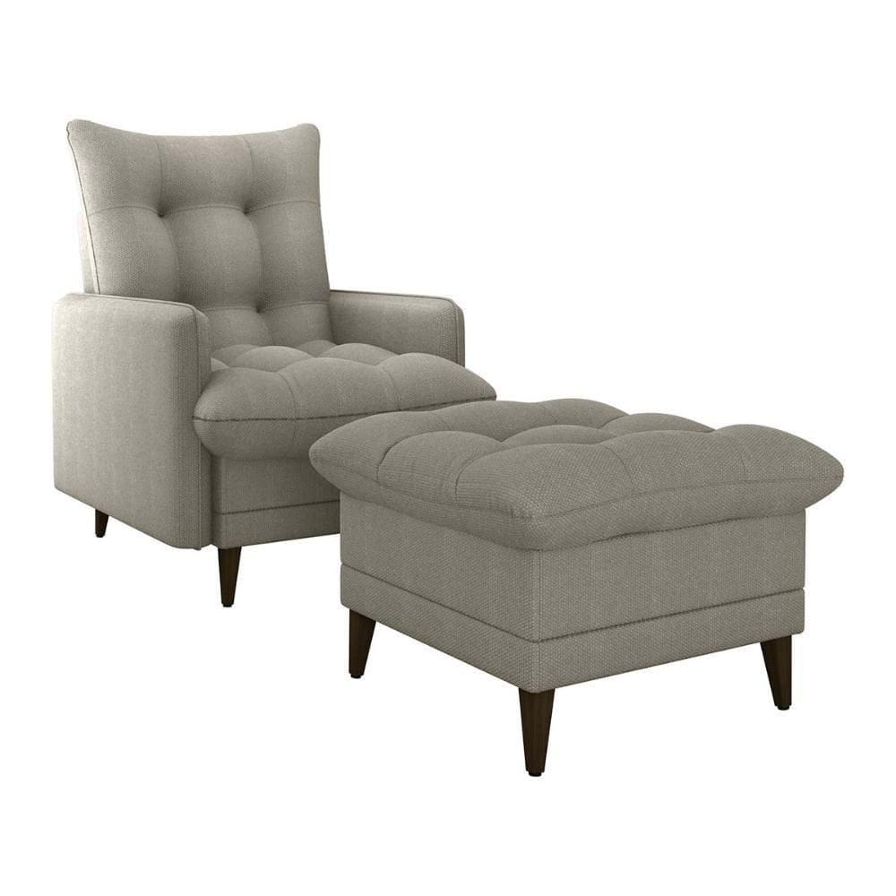 Poltrona De Amamentação Com Puff Montreal Bege Matrix Bege