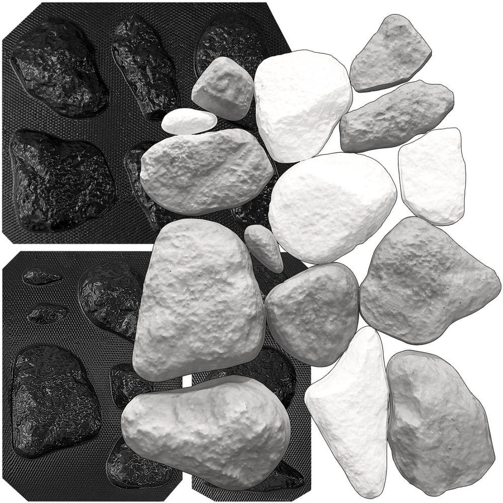 Kit 15 Formas 3D Pedra Moledo em ABS 2mm - Produção em Gesso, Cimento e Concreto