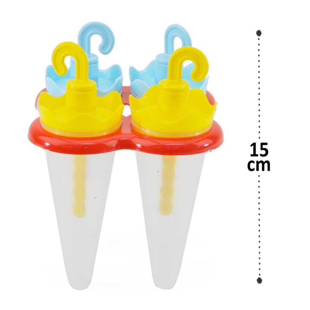 Forma de Plástico Para 4 Picolés Guarda Chuva - Tudo em Caixa