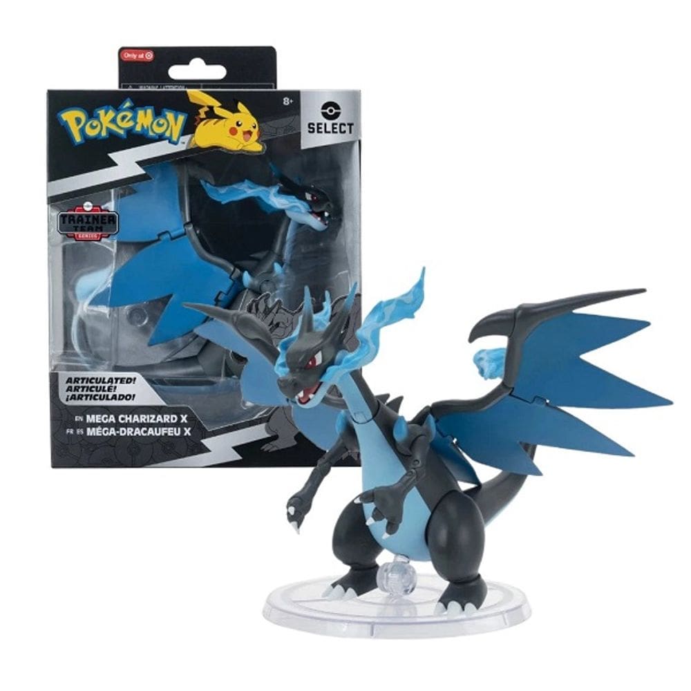 Pokemon Select Trainer Team Serie Boneco 15 Cm Articulado de Batalha  Mega Charizard X  – Jazwares