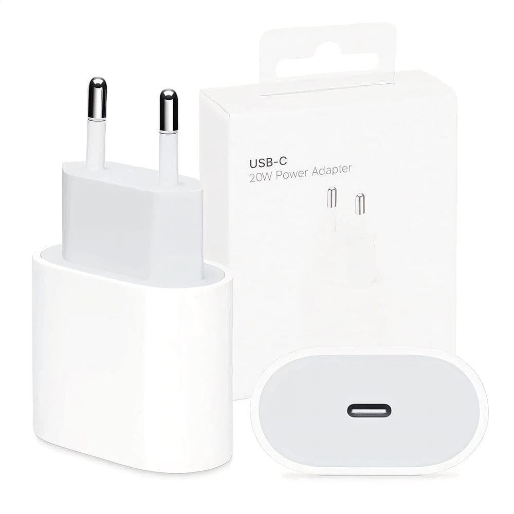 Fonte Carregador USB-C 20W Branco Base Adaptador de Energia para Celular