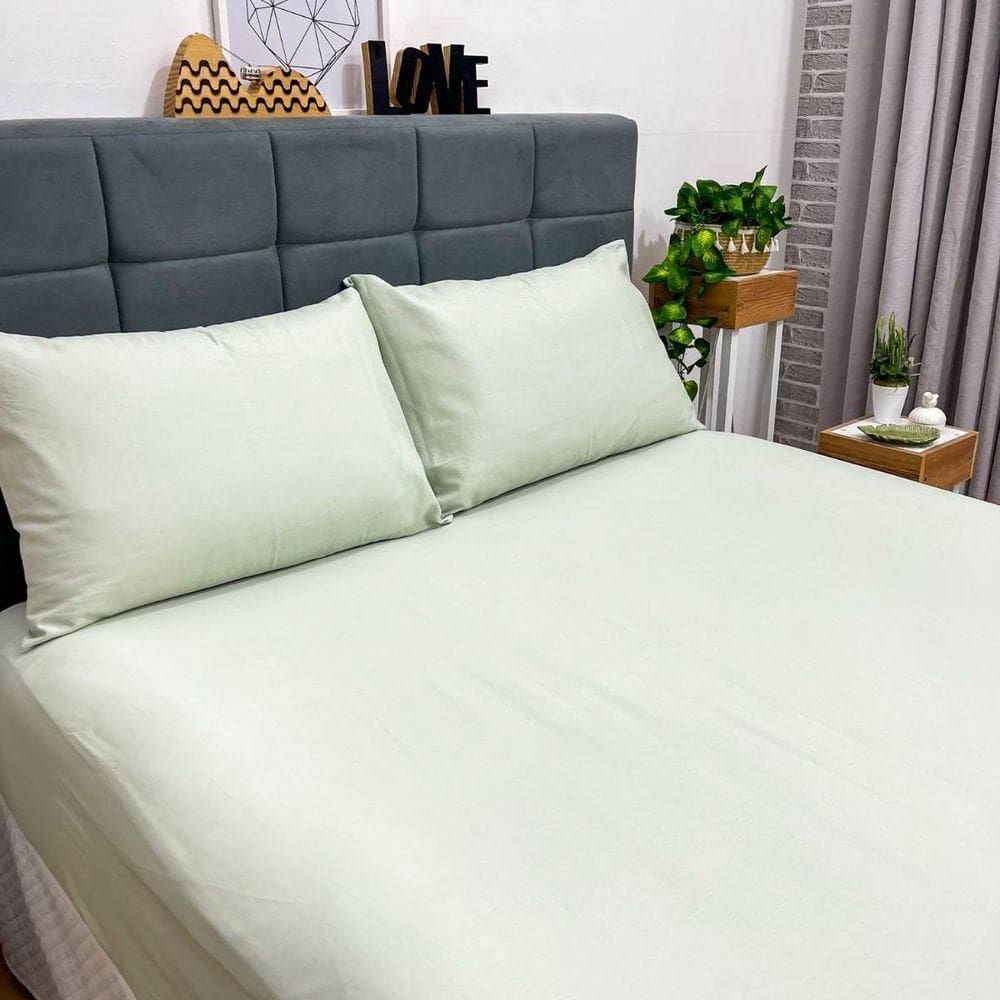 Lençol Liso Cotton Supreme Queen 150 Fios Verde