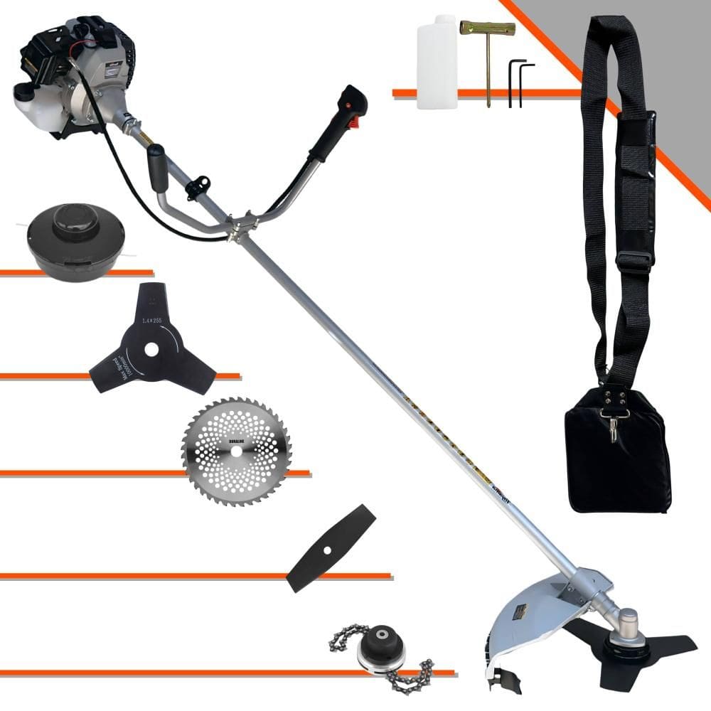 Roçadeira Com Sistema Anti-Vibração Toyama TBC43H À Gasolina 2T 43cc 1,7HP 12.000rpm Multifunções Completa Com Carretel de Nylon + 4 Lâminas de Corte