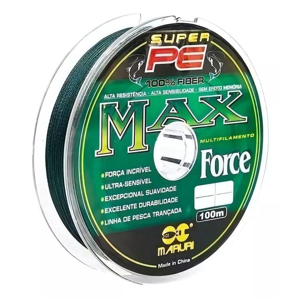 Linha De Pesca Multifilamento 100m Max Force 4 Fios Medida 0,35mm 48lb