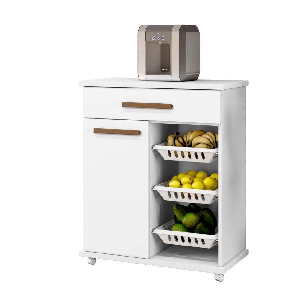 Armário De Cozinha Com Fruteira Goiânia Arte Móveis Branco