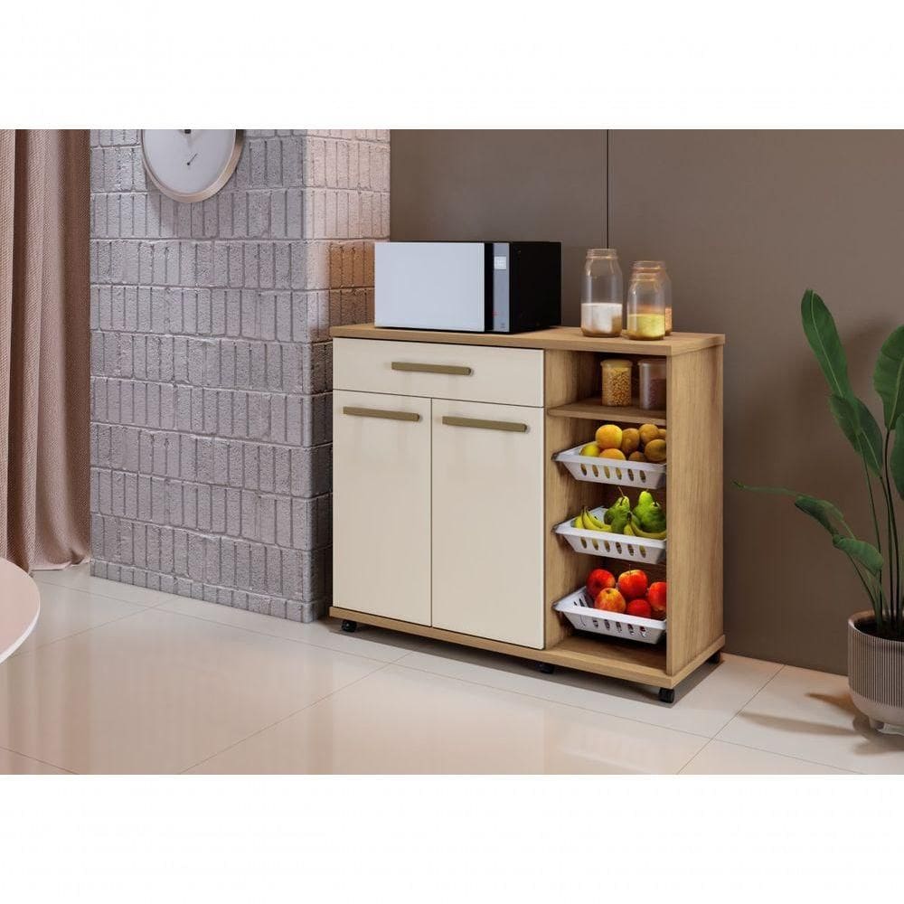 Armário De Cozinha Com Fruteira Salinas Arte Móveis Cinamomo/off