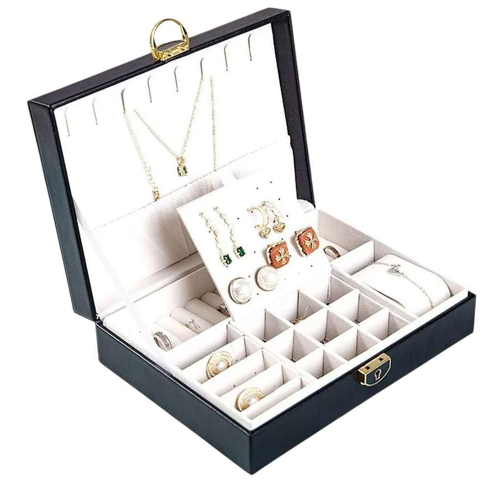 Porta Joias Cordao Brinco Anel Pulseira Relogio Estojo Caixa Armazenamento Penteadeira Mesa Bancada Acessorio