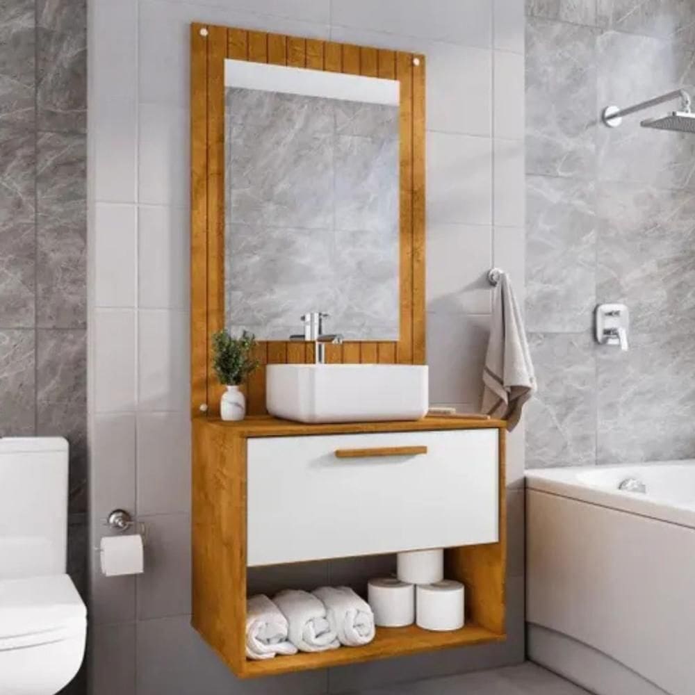 Kit Para Banheiro Espelho Ribeiro Pérola