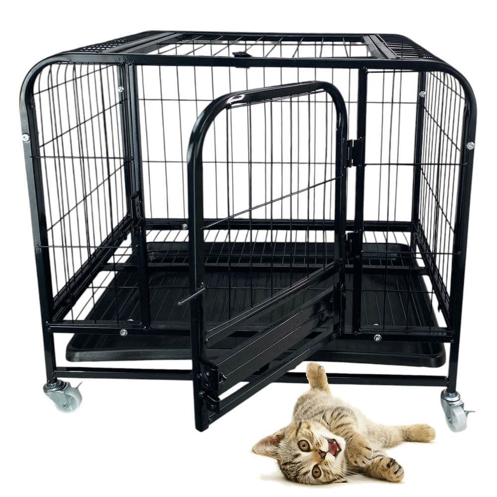 Gaiola Pet Cao Cachorro Gato Canil Transporte Rodinhas Animal de Estimaçao Pet Shop Bandeja Removivel Resistente