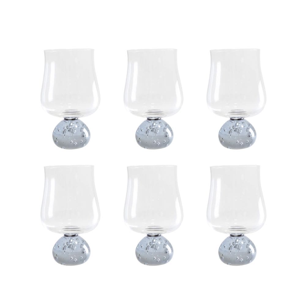 Conjunto 6 Copos de Vidro Base Fumê 440ML 15cm GI0050 BTC