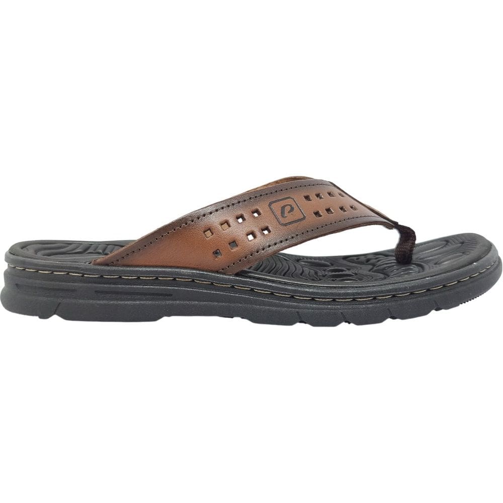 Chinelo Dedo Masculino Casual Dia a Dia Passeio Em Couro Amortech Ultra Conforto Pegada 134202