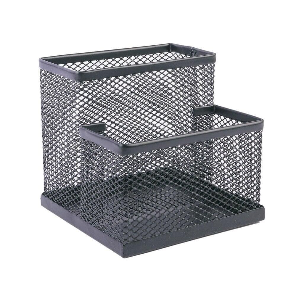 Organizador de Mesa 2 Divisórias Aramado Preto - Tudo em Caixa