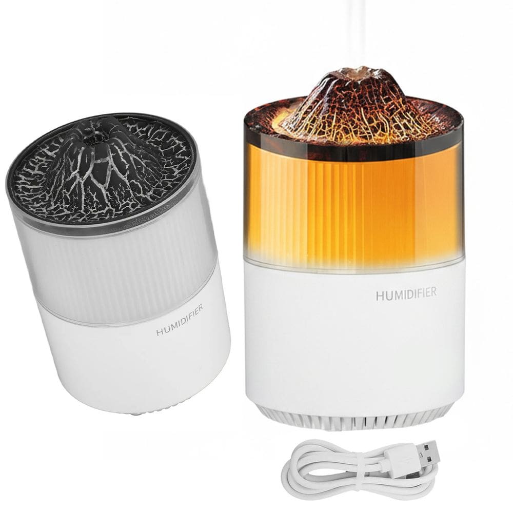 Umidificador Luminaria Vulcao Difusor Ambiente Purificador Ar Sala Quarto Mesa Decoraçao Realante Aromaterapia