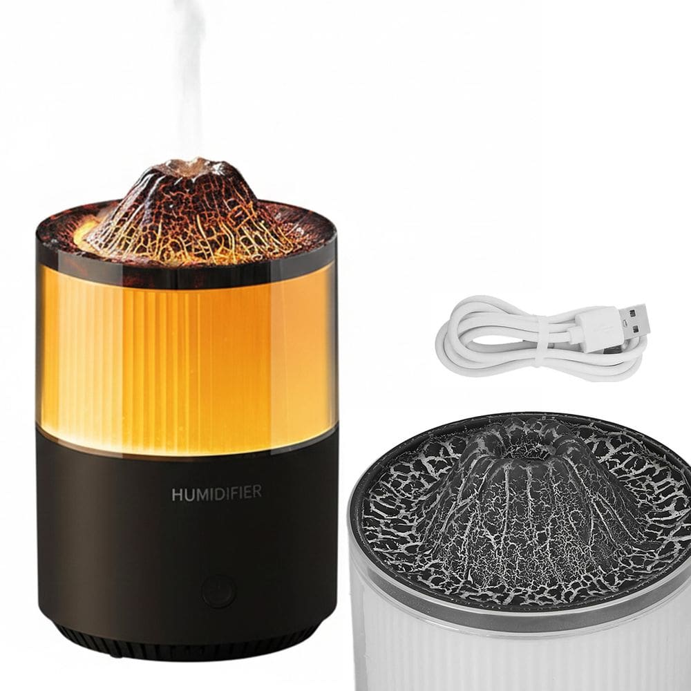 Umidificador Luminaria Vulcao Climatizador Purificador Ar Sala Estar Quarto Casa Decoraçao Mesinha Escrivaninha