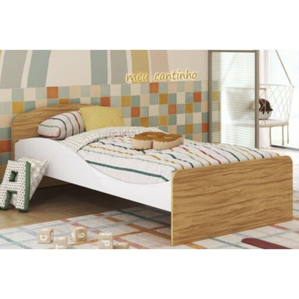 Mini Cama Infantil Lua Branco-amendoa - Peroba