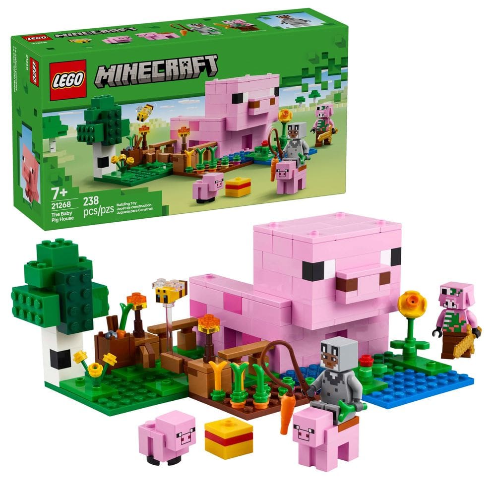 Brinquedo de construção LEGO Minecraft The Baby Pig House 21268