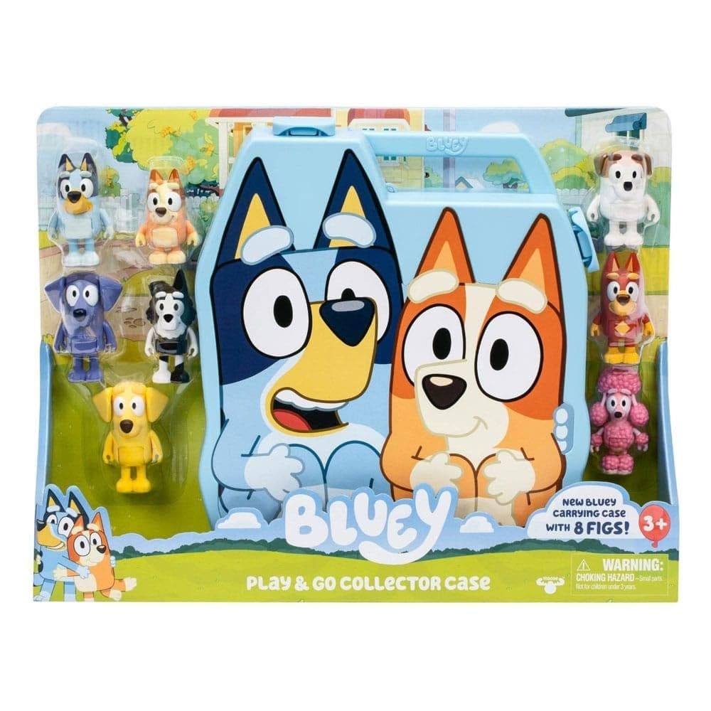 Estojo de armazenamento Moose Toys Bluey com 8 bonecos de brinquedo