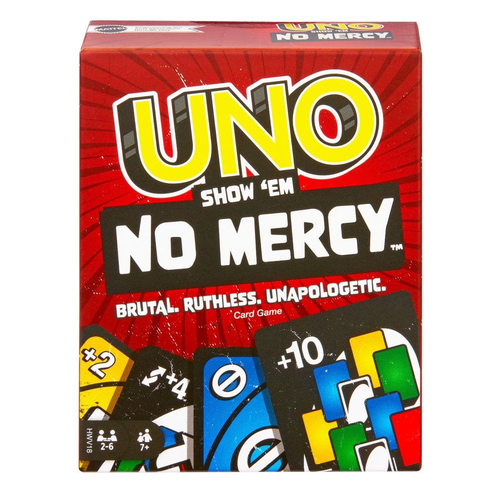 Jogo de cartas Mattel Games UNO Show `em No Mercy para crianças e adultos
