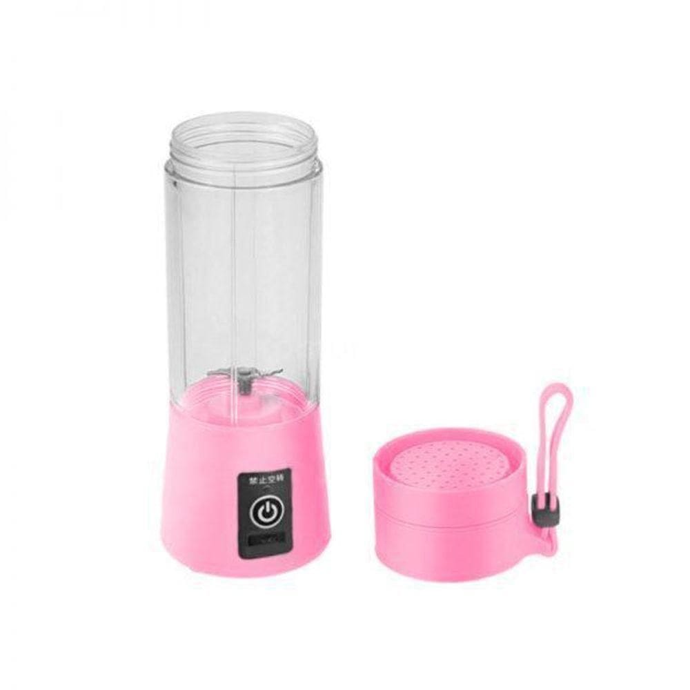 Mini Liquidificador Portátil Com Bateria Recarregável - Rosa
