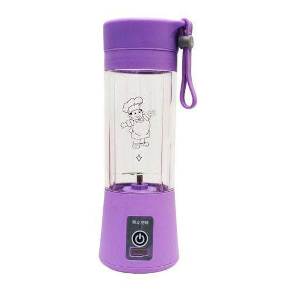 Mini Liquidificador Portátil Roxo Recarregável Usb 6 Lâminas